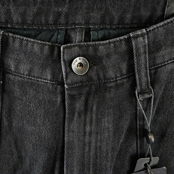 Rag & Bone Fit 4 Denim Cargo Pants Men's 29 Black Pockets Button Zip Closure - Picture 7 of 15
